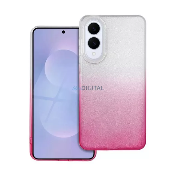 Szilikon telefonvédő (műanyag belső, csillogó hátlap) ÁTLÁTSZÓ/RÓZSASZÍN Samsung Galaxy S25 Edge (SM-S937)
