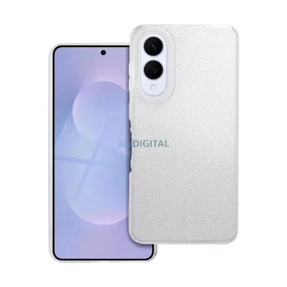 Szilikon telefonvédő (műanyag belső, csillogó hátlap) EZÜST Samsung Galaxy S25 Edge (SM-S937)