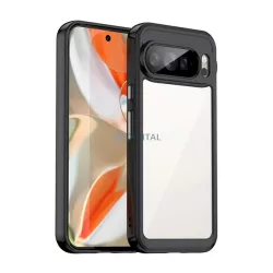   Szilikon telefonvédő (ütésállóság, átlátszó hátlap) FEKETE Google Pixel 10 Pro XL