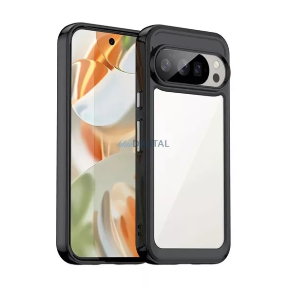 Szilikon telefonvédő (ütésállóság, átlátszó hátlap) FEKETE Google Pixel 10, Pixel 10 Pro