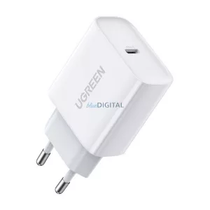 UGREEN CD137 hálózati töltő Type-C aljzat (20W, PD gyorstöltő 4.0) FEHÉR