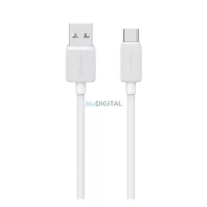 USAMS KY adatkábel (USB - Type-C, 3A, gyorstöltő, 200cm) FEHÉR