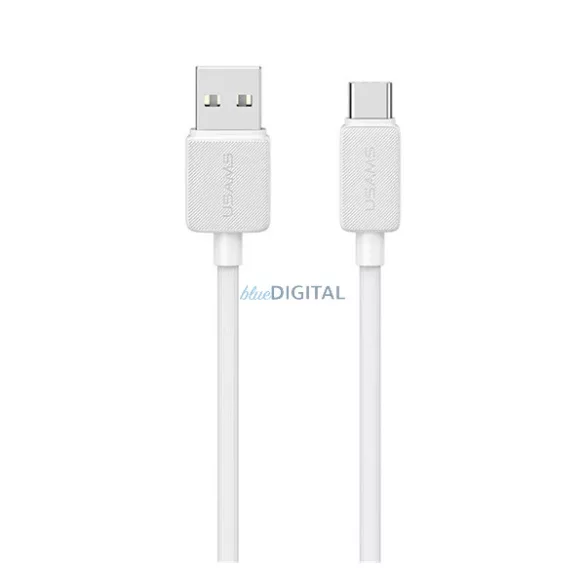 USAMS KY adatkábel (USB - Type-C, 3A, gyorstöltő, 200cm) FEHÉR
