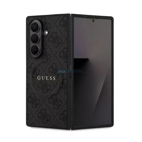 GUESS 4G RING CLASSIC LOGO szilikon telefonvédő (ütésállóság, textil hátlap, MagSafe) FEKETE Samsung Galaxy Z Fold7 (SM-F966)