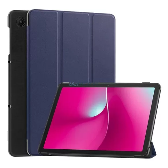 Tok álló, bőr hatású (aktív FLIP, oldalra nyíló, TRIFOLD, asztali tartó) SÖTÉTKÉK T Tablet 2 5G