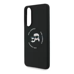   KARL LAGERFELD LIQUID SILICONE DOUBLE HEADS MAGSAFE szilikon telefonvédő (ütésállóság, MagSafe) FEKETE Samsung Galaxy S25 Edge (SM-S937)