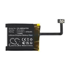 CAMERON SINO Li-Polymer akku (3.87V / 470mAh, Amazfit PL412631 kompatibilis) FEKETE Amazfit GTR 47mm