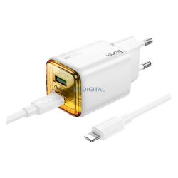   HOCO N52 hálózati töltő 2 USB+2 Type-C aljzat (20W, PD gyorstöltő 3.0 + Type-C kábel) FEHÉR