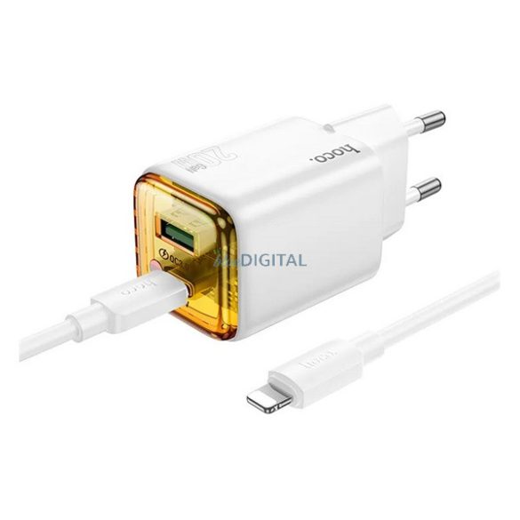 HOCO N52 hálózati töltő 2 USB+2 Type-C aljzat (20W, PD gyorstöltő 3.0 + Type-C kábel) FEHÉR