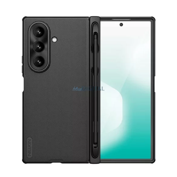 NILLKIN SUPER FROSTED FOLD MAGNETIC műanyag telefonvédő (mágneses, érdes felület, asztali tartó, érintő ceruza) FEKETE Samsung Galaxy Z Fold7 (SM-F966)