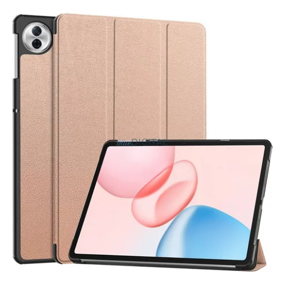 Tok álló, bőr hatású (aktív FLIP, oldalra nyíló, TRIFOLD, asztali tartó) ROZÉARANY Honor Pad 10 5G