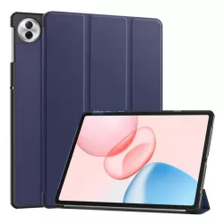   Tok álló, bőr hatású (aktív FLIP, oldalra nyíló, TRIFOLD, asztali tartó) SÖTÉTKÉK Honor Pad 10 5G