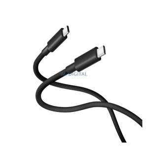 XIAOMI adatkábel (Type-C - Type-C, 6A, gyorstöltő, 100cm, cipőfűző) FEKETE