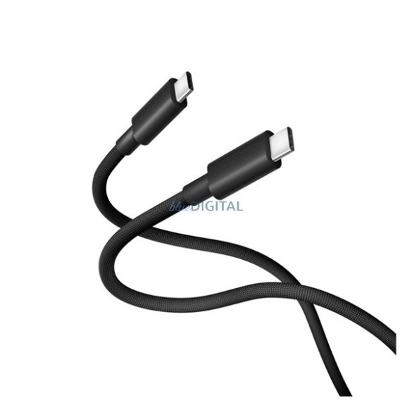 XIAOMI adatkábel (Type-C - Type-C, 6A, gyorstöltő, 100cm, cipőfűző) FEKETE