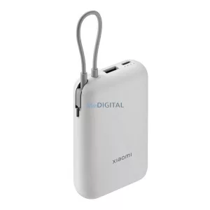 XIAOMI vésztöltő Type-C / USB aljzat (20000mAh, 22,5W, gyorstöltő, LED jelzés + fix Type-C kábel) VILÁGOSSZÜRKE