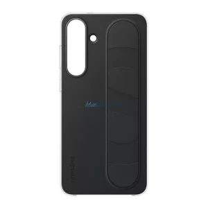 SAMSUNG szilikon telefonvédő (matt, beépített szíj, kitámasztó) FEKETE Samsung Galaxy S25 FE (SM-S731)