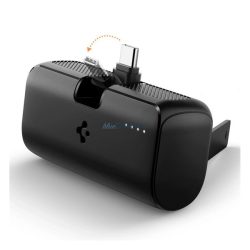   SPIGEN EA2205 vésztöltő Type-C aljzat (5000mAh, 22.5W, PD gyorstöltő, LED jelzés, Type-C csatlakozó, kitámasztó) FEKETE