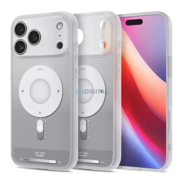SPIGEN ULTRA HYBRID MAG műanyag telefonvédő (ütésállóság, légpárnás keret, MagSafe) EZÜST Apple iPhone 17