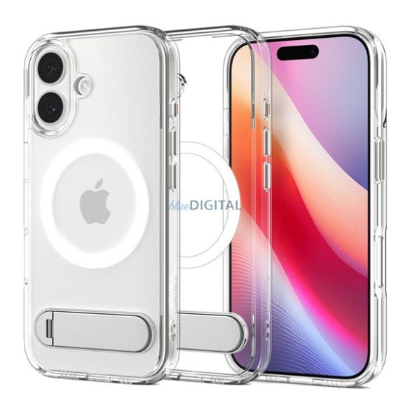 SPIGEN ULTRA HYBRID S műanyag telefonvédő (ütésállóság, légpárnás keret, kitámasztó, MagSafe) ÁTLÁTSZÓ Apple iPhone 17