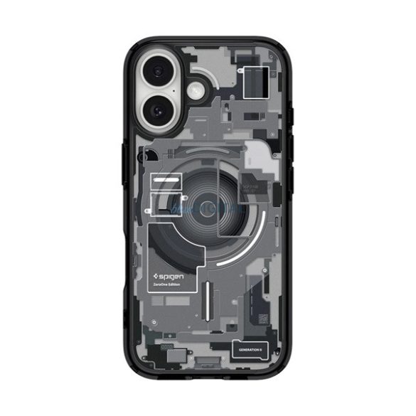 SPIGEN ULTRA HYBRID ZERO ONE műanyag telefonvédő (ütésállóság, légpárnás keret, MagSafe) FEKETE Apple iPhone 17