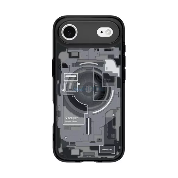 SPIGEN ULTRA HYBRID ZERO ONE műanyag telefonvédő (ütésállóság, légpárnás keret, MagSafe) FEKETE Apple iPhone 17 Air