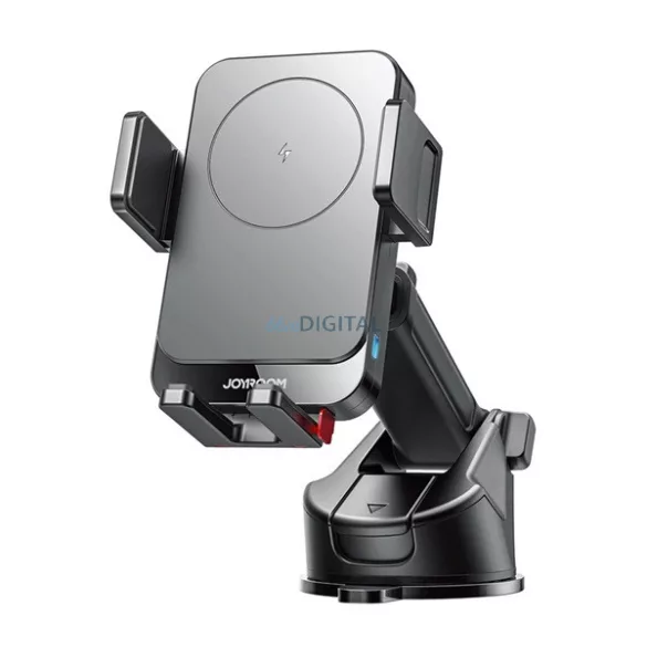 JOYROOM JR-ZS241S autós tartó (15W, tapadókorongos, műszerfalra, automata, wireless, 360°, 68-95mm széles) FEKETE