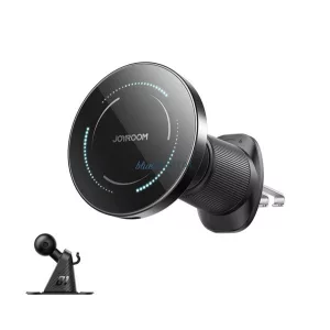 JOYROOM JR-ZS502 autós tartó (15W, szellőzőre, műszerfalra, öntapadó, wireless, 360°, MagSafe) FEKETE Apple iPhone 12, iPhone 12 Pro, iPhone 12 Pro Max