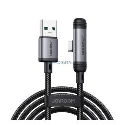   JOYROOM S-A56 ENJOYX SERIES adatkábel (USB - Type-C, 3A, gyorstöltő, 120cm, 90 fokos, cipőfűző) FEKETE