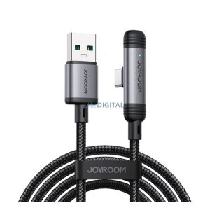 JOYROOM S-A56 ENJOYX SERIES adatkábel (USB - Type-C, 3A, gyorstöltő, 120cm, 90 fokos, cipőfűző) FEKETE