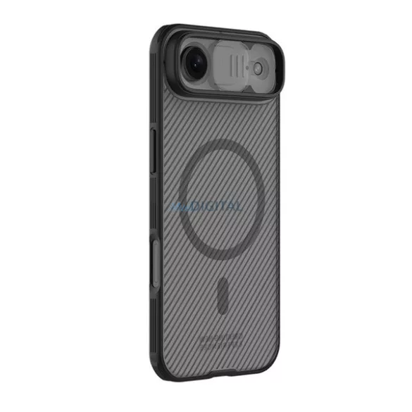 NILLKIN CAMSHIELD PRO MAGNETIC műanyag telefonvédő (ütésállóság, kameravédő, mágneses, csíkos) ÁTLÁTSZÓ/FEKETE Apple iPhone Air