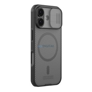 NILLKIN CAMSHIELD PRO MAGNETIC műanyag telefonvédő (ütésállóság, kameravédő, mágneses, csíkos) ÁTLÁTSZÓ/FEKETE Apple iPhone 17