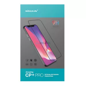 NILLKIN CP+ PRO képernyővédő üveg (2.5D, full glue, UV szűrés, 0.33mm, 9H + segédkeret) FEKETE Apple iPhone Air