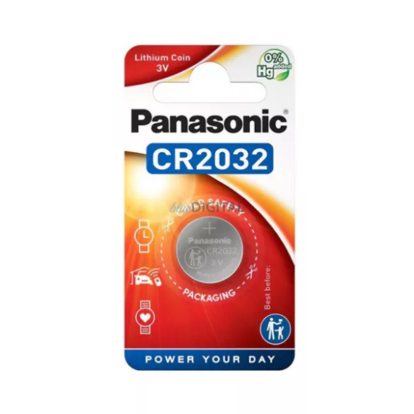 PANASONIC elem (CR2032, 220mAh, mangán-dioxid lítium, ipari) 1db/csomag