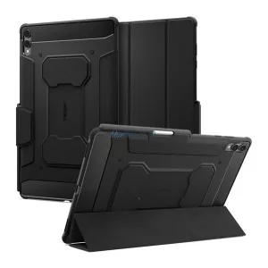 SPIGEN RUGGED ARMOR PRO tok álló (aktív FLIP, ütésállóság, TRIFOLD, asztali tartó, ceruza tartó) FEKETE Samsung Galaxy Tab S11 Ultra 5G (SM-X936B), Galaxy Tab S11 Ultra WIFI (SM-X930)