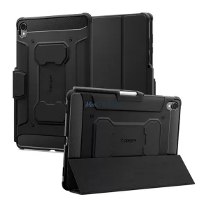 SPIGEN RUGGED ARMOR PRO tok álló (aktív FLIP, ütésállóság, TRIFOLD, asztali tartó, ceruza tartó) FEKETE Samsung Galaxy Tab S11 5G (SM-X736B), Galaxy Tab S11 WIFI (SM-X730)