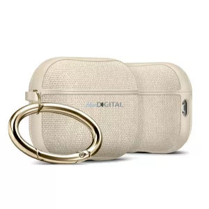 SPIGEN URBAN FIT szilikon tok (karabíner, textil bevonat) BÉZS Apple AirPods Pro 3
