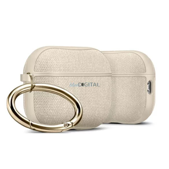 SPIGEN URBAN FIT szilikon tok (karabíner, textil bevonat) BÉZS Apple AirPods Pro 3