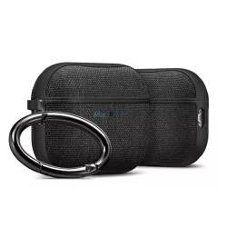   SPIGEN URBAN FIT szilikon tok (karabíner, textil bevonat) FEKETE Apple AirPods Pro 3