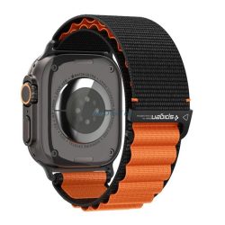   SPIGEN WBF1 pótszíj (egyedi méret, nagy, textil, állítható) FEKETE/NARANCSSÁRGA Apple Watch Series 5 44mm, Watch Series 4 44mm, Watch Series 3 42mm