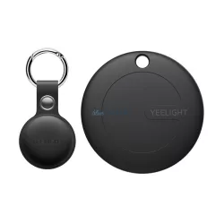   XIAOMI YEELIGHT YEETAG bluetooth nyomkövető (kulcstartóra, táskára, autóba, valós idejű nyomkövetés + bőrtok) FEKETE