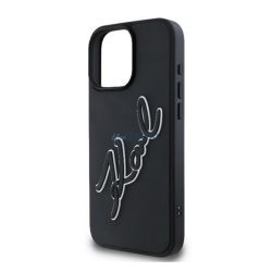   KARL LAGERFELD 3D RUBBER BICOLOR SIGNATURE szilikon telefonvédő (ütésállóság, 3D) FEKETE Apple iPhone 16 Pro