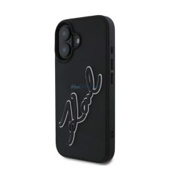   KARL LAGERFELD 3D RUBBER SIGNATURE szilikon telefonvédő (ütésállóság, 3D) FEKETE Apple iPhone 16