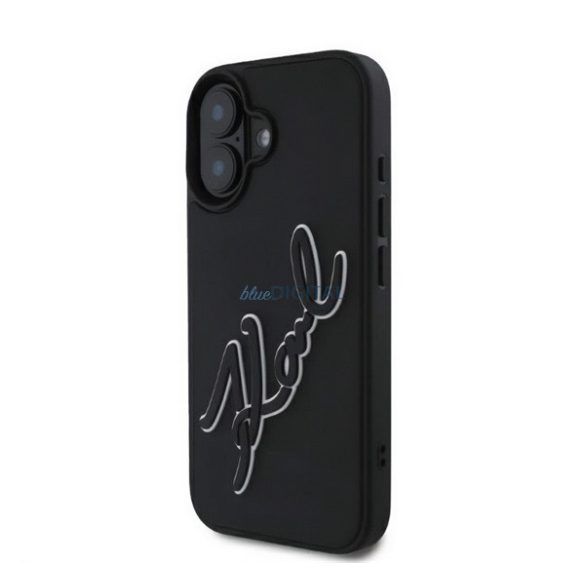 KARL LAGERFELD 3D RUBBER SIGNATURE szilikon telefonvédő (ütésállóság, 3D) FEKETE Apple iPhone 16