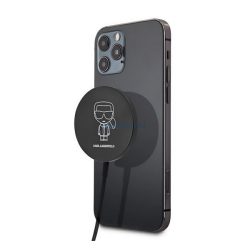   KARL LAGERFELD asztali töltő (15W, wireless, MagSafe, 100cm) FEKETE Apple iPhone 17, iPhone 17 Pro, iPhone 17 Pro Max