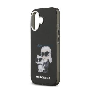 KARL LAGERFELD IML AQUARELLE KARL AND CHOUPETTE szilikon telefonvédő (ütésállóság, kameravédő) FEKETE Apple iPhone 17