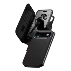   PANZERGLASS CARE TANGO TWO-IN-ONE tok álló, bőr hatású (FLIP, oldalra nyíló, wireless, kivehető telefonvédő) FEKETE Apple iPhone Air