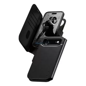 PANZERGLASS CARE TANGO TWO-IN-ONE tok álló, bőr hatású (FLIP, oldalra nyíló, wireless, kivehető telefonvédő) FEKETE Apple iPhone Air