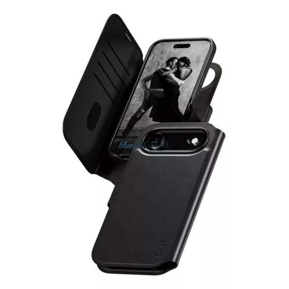 PANZERGLASS CARE TANGO TWO-IN-ONE tok álló, bőr hatású (FLIP, oldalra nyíló, wireless, kivehető telefonvédő) FEKETE Apple iPhone Air
