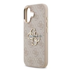   GUESS 4G BIG CLASSIC LOGO szilikon telefonvédő (ütésállóság, bőr hatású hátlap) RÓZSASZÍN/ARANY Apple iPhone 17