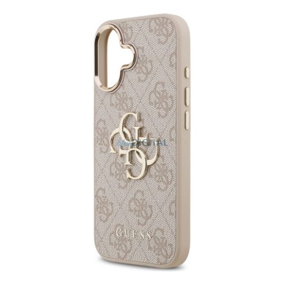 GUESS 4G BIG CLASSIC LOGO szilikon telefonvédő (ütésállóság, bőr hatású hátlap) RÓZSASZÍN/ARANY Apple iPhone 17